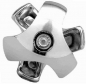 Preview: 3 Wege Kugelverbinder Knotenverbinder Verbinder Knoten Design für Chrom Rohr rund Wandregalsystem Garderobensystem Kleiderkammer Kleiderstangen