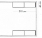 Preview: Ankleidezimmer Wandregalsystem Garderobensystem Ladeneinrichtung Grundriss Aufbau 210 cm Breit und 40 cm tief Etagen individuell einzustellen Wandbefestigung und Gummifüsse Stahlrohre verchromt Art Nr AnZi.2+2.0