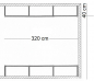 Preview: Ankleidezimmer Wandregalsystem Garderobensystem Ladeneinrichtung Grundriss Aufbau 320 cm Breit und 40 cm tief Etagen individuell einzustellen Wandbefestigung und Gummifüsse Stahlrohre verchromt Art Nr AnZi.3+3.0