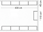 Preview: Ankleidezimmer Wandregalsystem Garderobensystem Ladeneinrichtung Grundriss Aufbau 430 cm und 110 cm Breit und 40 cm tief Etagen individuell einzustellen Wandbefestigung und Gummifüsse Stahlrohre verchromt Art Nr AnZi.4+4+1