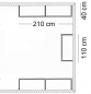 Preview: Ankleidezimmer Wandregalsystem Garderobensystem Ladeneinrichtung Grundriss Aufbau 210 cm und 110 cm Breit und 40 cm tief Etagen individuell einzustellen Wandbefestigung und Gummifüsse Stahlrohre verchromt Art Nr AnZi.2+2+1