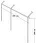 Preview: Dachschräge Garderobe Kleiderständer Kleiderstange begehbarer Schrank 100 cm hoch 100 cm breit Tiefe und Schrägung flexibel einstellbar Stahlrohre verchromt Art Nr St.09.100.200