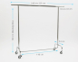 Preview: Kleiderständer 140cm Breit 160 cm Hoch mit 4 grossen 80 mm Rollen stabile Ausführung Rollständer Konfektionsständer Chrome Art Nr 13-140-80