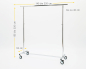Preview: Kleiderständer Jumbo XXXL höhenverstellbar 140cm Breit 155 bis 220 cm Hoch ausziehbar mit 4 grossen 80 mm Rollen sehr stabile Ausführung Rollständer Konfektionsständer Chrome Art Nr 56-140-80