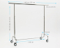 Preview: Kleiderständer höhenverstellbar 140cm Breit 152 bis 212 cm Hoch mit 4 grossen 80 mm Rollen Rollständer Konfektionsständer Garderobe Chrome Art Nr 14-140-80