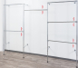 Preview: Wandregalsystem Garderobensystem Kleiderkammer Kleiderstangen 200x315 cm breit und 40 cm tief Etagen individuell einzustellen Wandbefestigung und Gummifüsse stabile Stahlrohre verchromt Art Nr W13