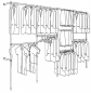 Preview: Wandregalsystem Garderobensystem für Hängegarderobe 200x430 cm breit und 40 cm tief sehr stabile Ausführung direkt vom Hersteller Wandanschluss Wandbefestigung Rundrohre verchromt Art Nr W18