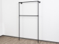 Preview: Wandregalsystem Schwarz Garderobensystem 205 cm hoch und 110 cm breit Wandbefestigung Verbinder und 27 mm Stahlrohre pulverbeschichtet Art Nr W10BK