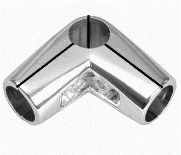 4 Wegeverbinder Verbinder Eckverbinder für 25 mm Chrom Rohr rund Garderobe Kleiderständer Textilregal Kleiderstange begehbahrer Schrank Art Nr St.81.200