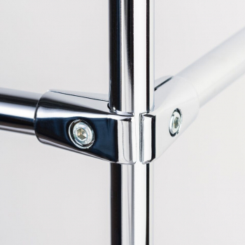 4 Wegeverbinder Verbinder Eckverbinder für Chrom Rohr rund Wandregalsystem Garderobensystem Kleiderkammer Kleiderstangen für Art Nr W04Eck