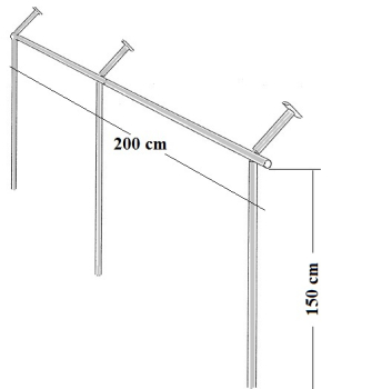 Garderobe für Dachschräge, Kleiderstange St.09.150.200