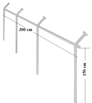 Garderobe für Dachschräge, Kleiderstange St.09.150.300