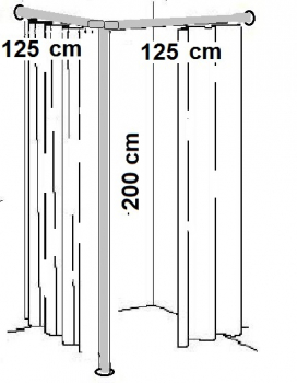 1er Eck-Umkleidekabine, Eck- Ankleidekabine - breit