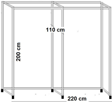 2er Umkleidekabine, Ankleidekabine frei stehend