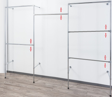 W13 - Wandregalsystem, Garderobensystem, begehbarer Kleiderschrank