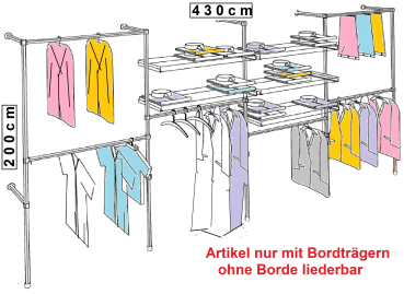W17 - Wandregalsystem, Garderobensystem, begehbarer Kleiderschrank