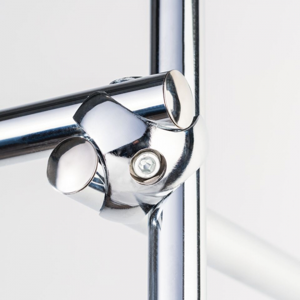 3 Wege Knotenverbinder Verbinder Knoten Design für Chrom Rohr rund Wandregalsystem Garderobensystem Kleiderkammer Kleiderstangen für Art Nr W05