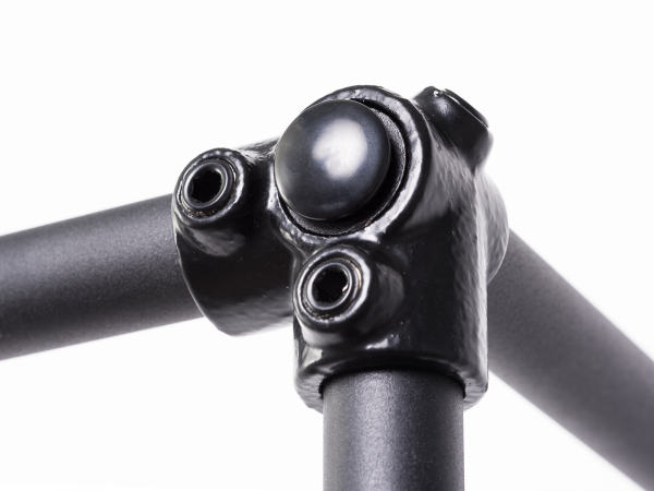 3 Wegeverbinder Eckverbinder Verbinder für schwarzes 27 mm Rohr rund Wandregalsystem Garderobensystem Kleiderkammer Kleiderstangen für Art Nr W03BK