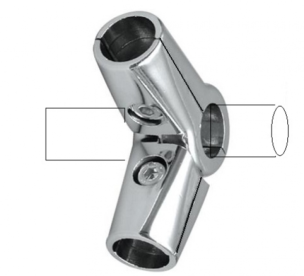 4 Wege Verbinder flexibel mit Achse Zubehör für 25 mm Chrom Rohr rund Wandregalsystem Garderobensystem Kleiderkammer Kleiderstangen