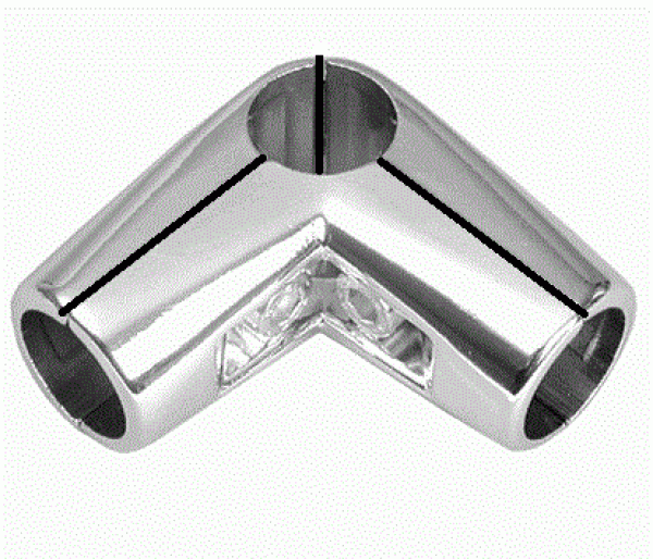 4 Wegeverbinder Verbinder Eckverbinder für 25 mm Chrom Rohr rund Garderobe Kleiderständer Textilregal Kleiderstange begehbahrer Schrank Art Nr St.81.100