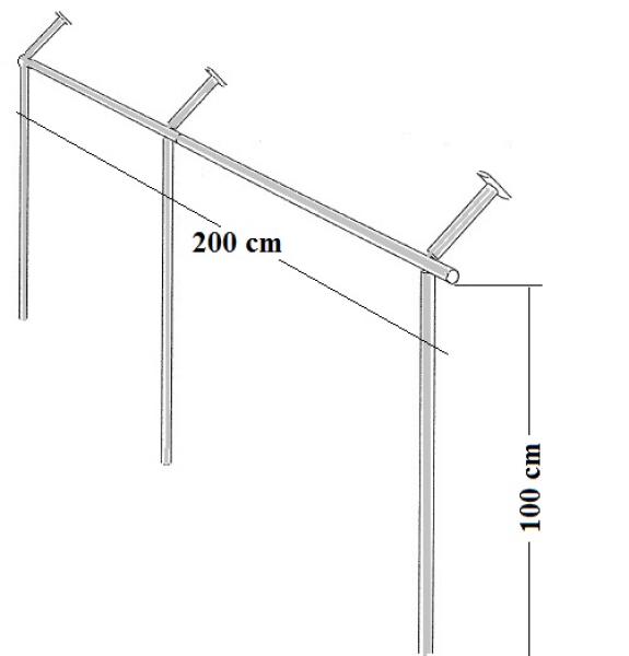 Dachschräge Garderobe Kleiderständer Kleiderstange begehbarer Schrank 100 cm hoch 100 cm breit Tiefe und Schrägung flexibel einstellbar Stahlrohre verchromt Art Nr St.09.100.200
