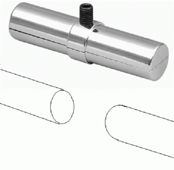 Innenverbinder mit Madenschraube für Rundrohr 25 mm Chrom Rohr rund Stahlrohr für Wandregalsystem Garderobensystem Kleiderkammer Kleiderstangen